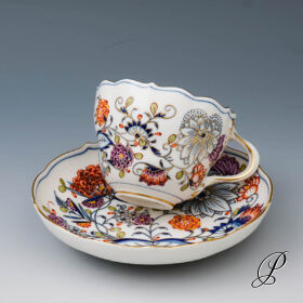 Kaffeegedeck Meissen buntes Zwiebelmuster