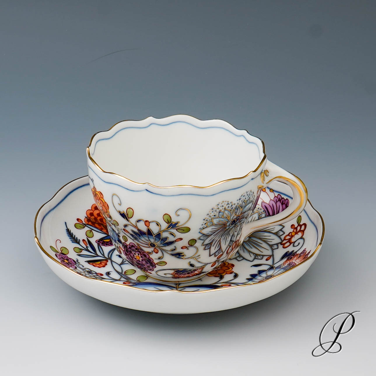 Kaffeegedeck Meissen buntes Zwiebelmuster – Bild 2