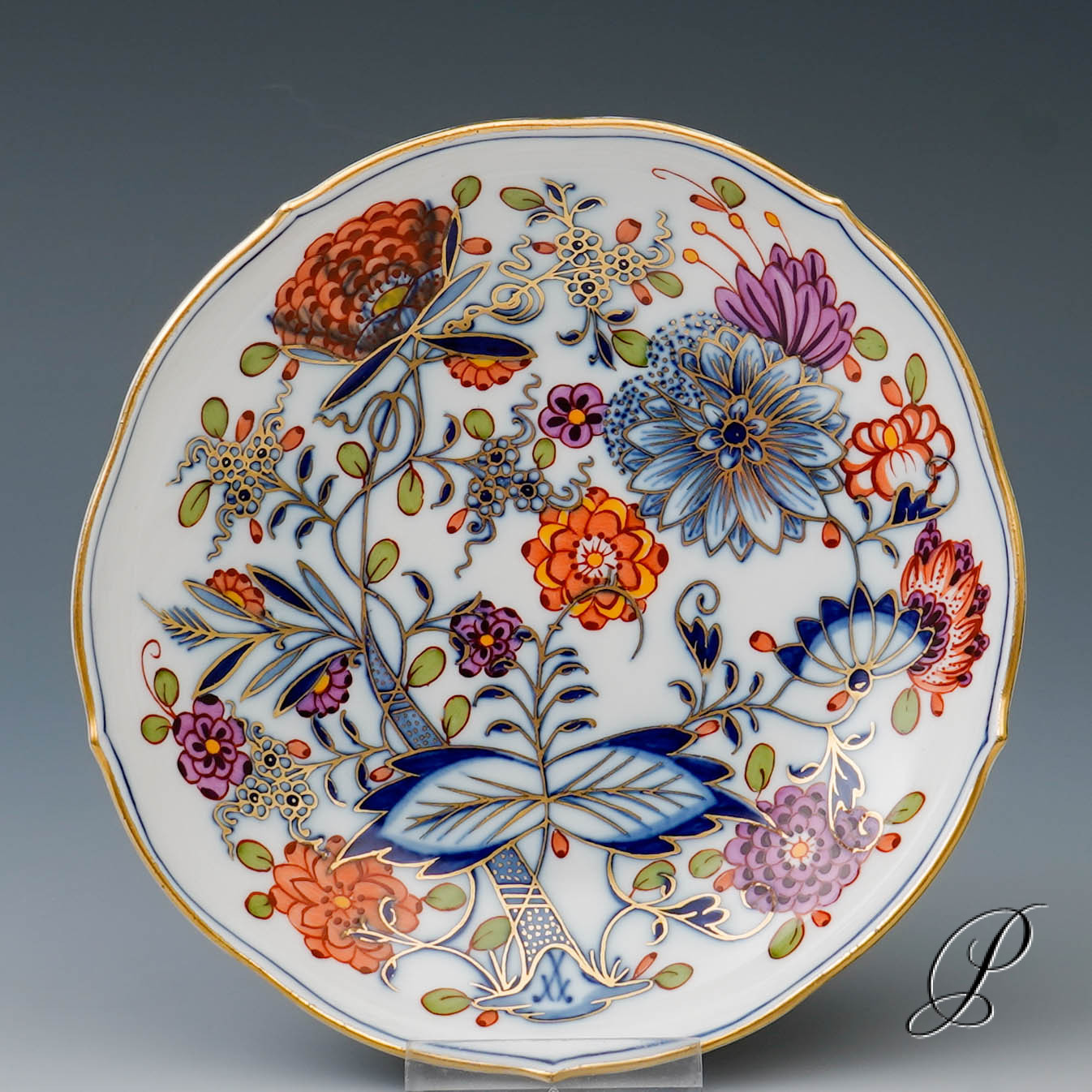 Kaffeegedeck Meissen Knaufzeit um 1900 Jhd. buntes Zwiebelmuster – Bild 9