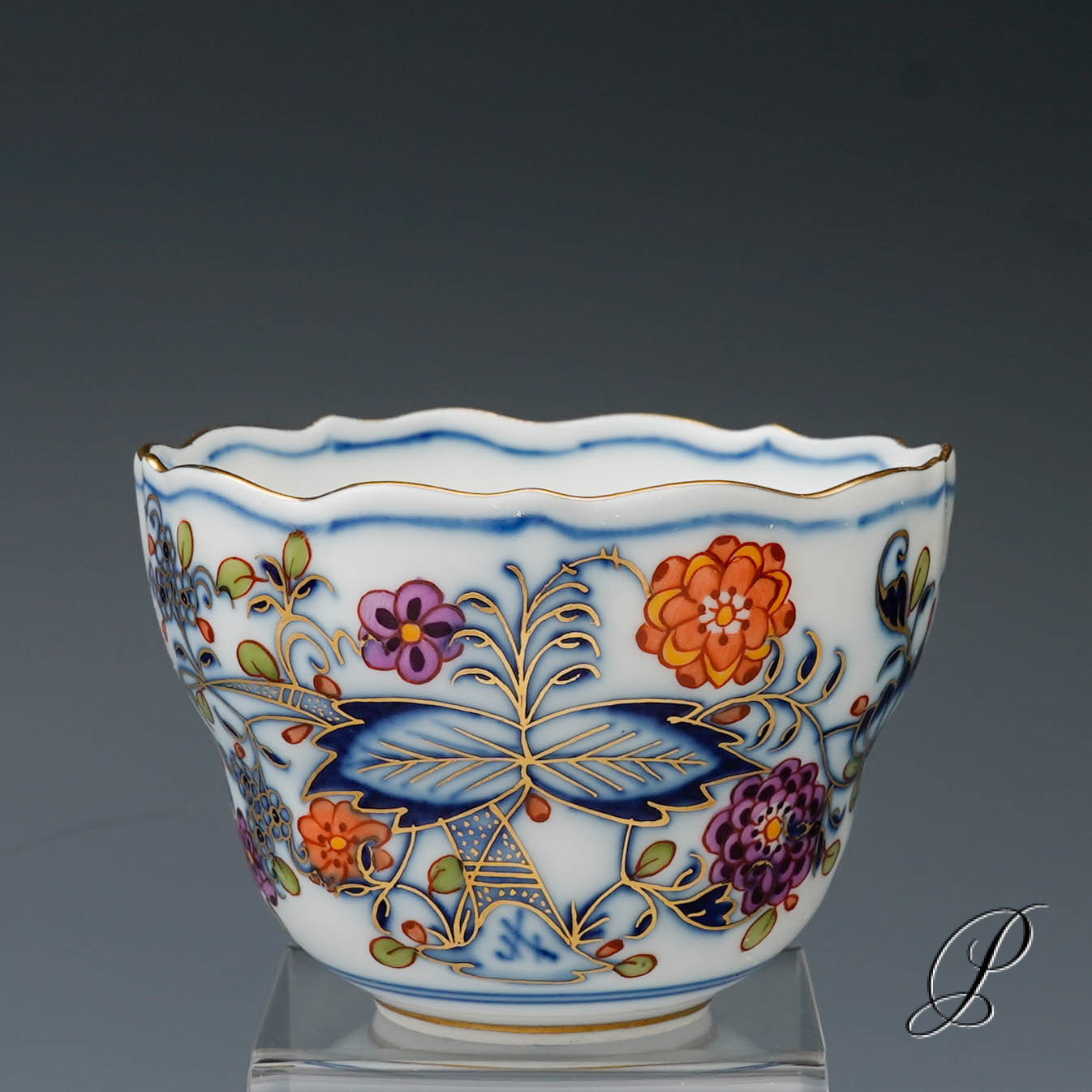 Kaffeegedeck Meissen Knaufzeit um 1900 Jhd. buntes Zwiebelmuster – Bild 11