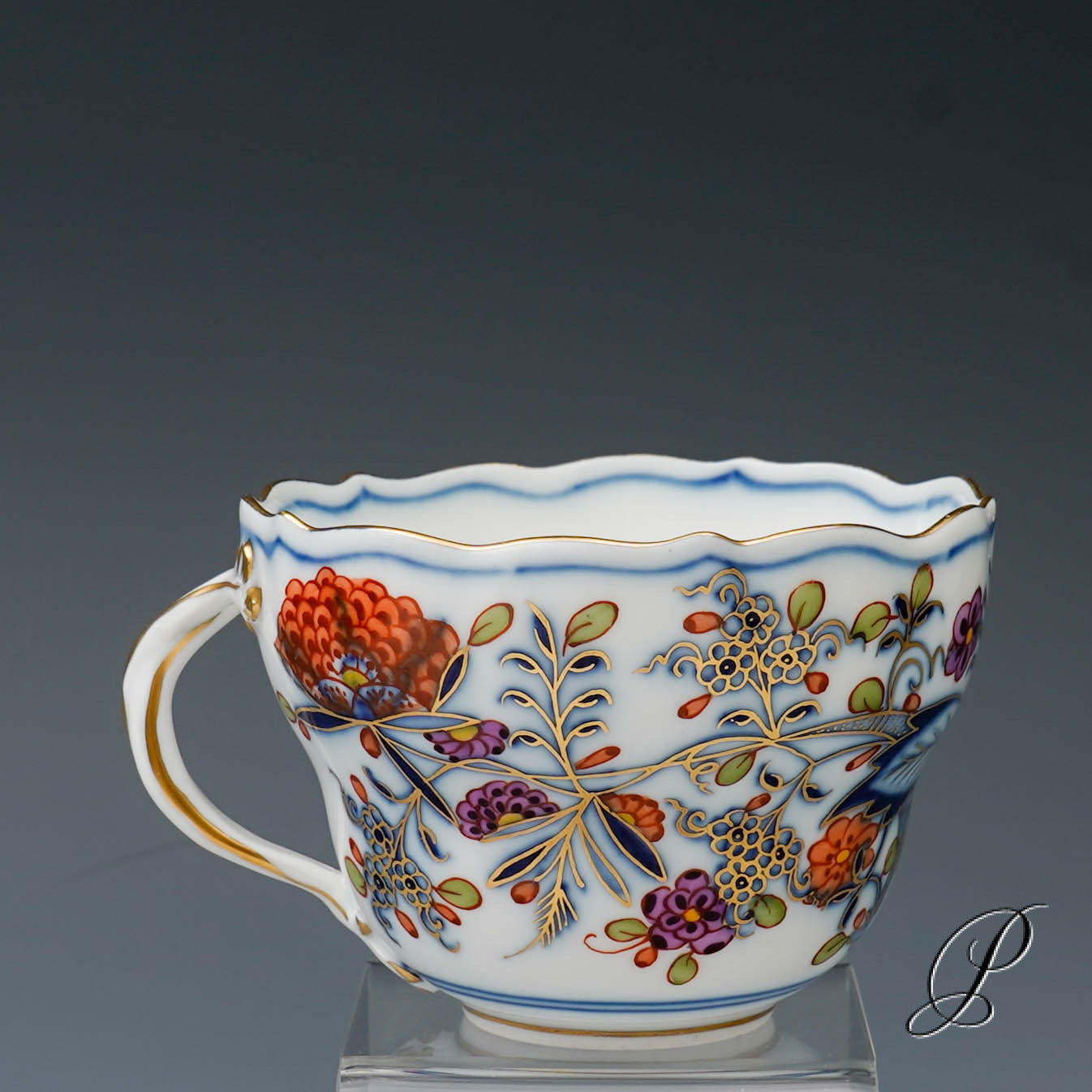 Kaffeegedeck Meissen Knaufzeit um 1900 Jhd. buntes Zwiebelmuster – Bild 12