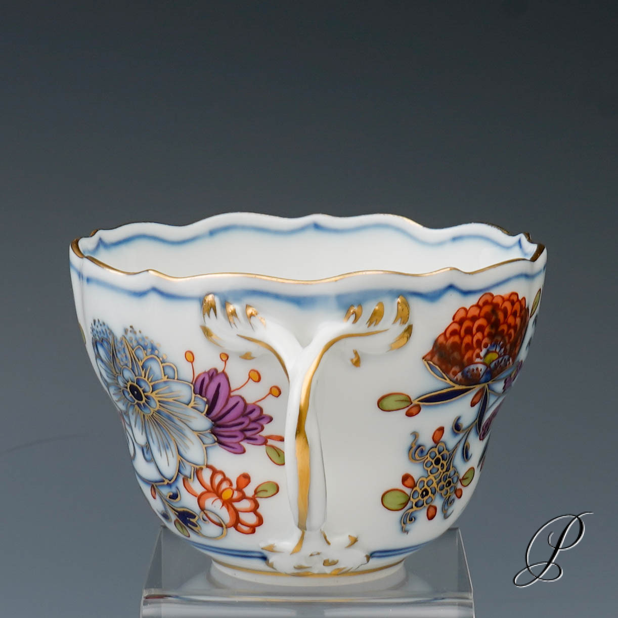 Kaffeegedeck Meissen Knaufzeit um 1900 Jhd. buntes Zwiebelmuster – Bild 13