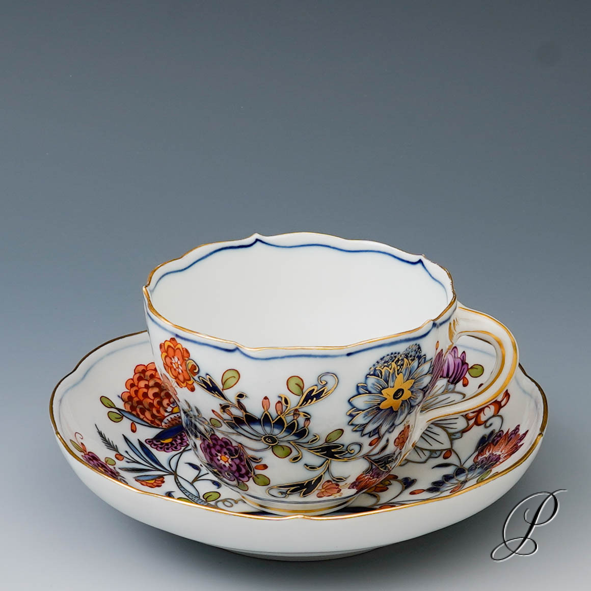 Kaffeegedeck Meissen im Dekor buntes Zwiebelmuster – Bild 2