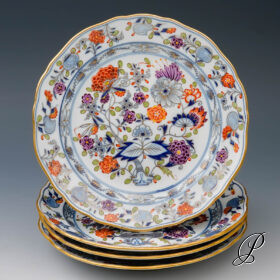 4 Vorspeiseteller oder Abendbrotteller Meissen im Dekor buntes Zwiebelmuster