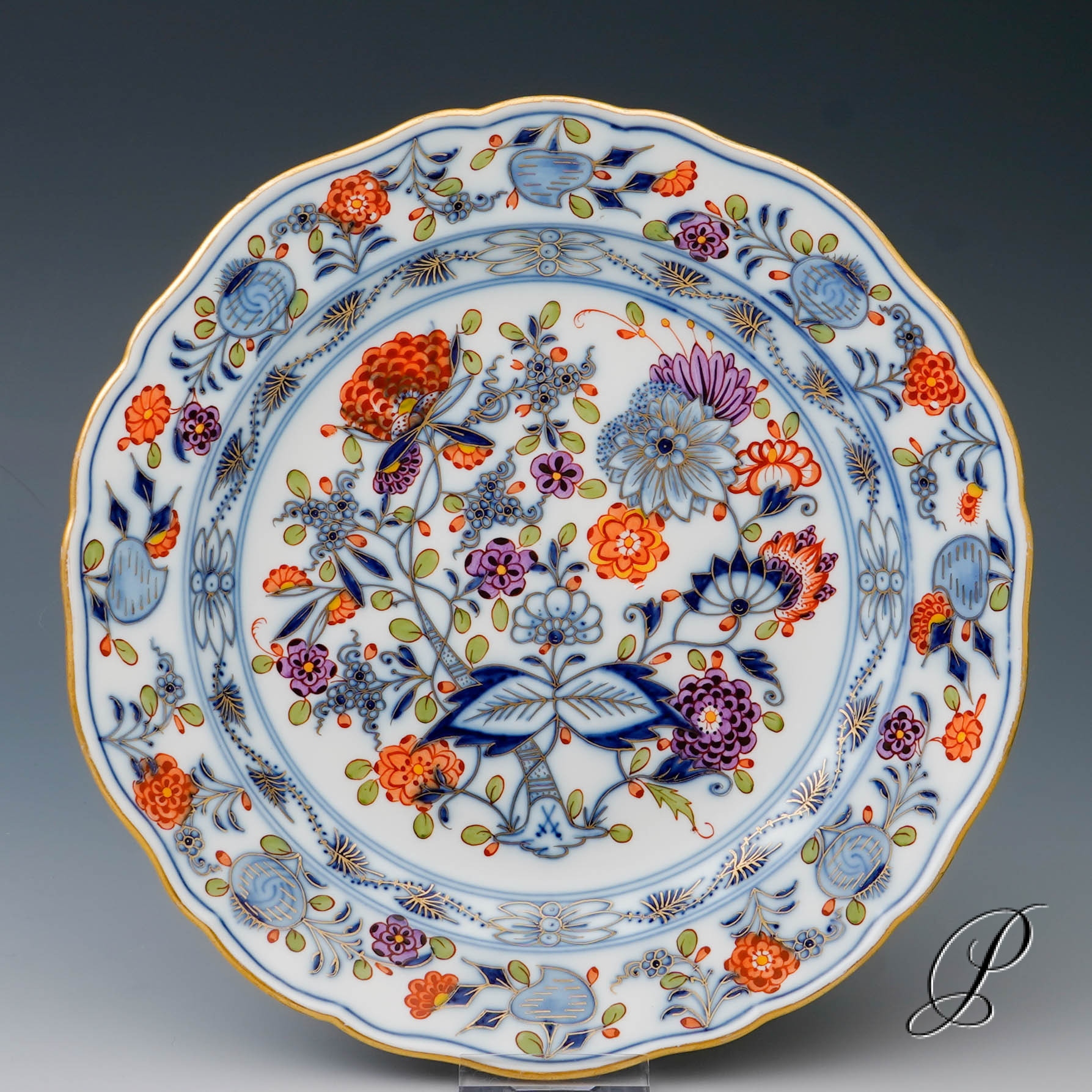 4 Vorspeiseteller oder Abendbrotteller Meissen im Dekor buntes Zwiebelmuster – Bild 9