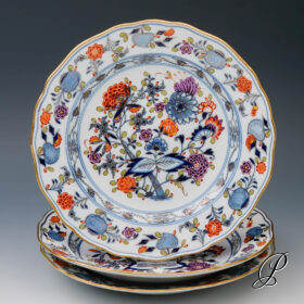 3 Speiseteller Meissen um 1860 Jhd. im Dekor buntes Zwiebelmuster
