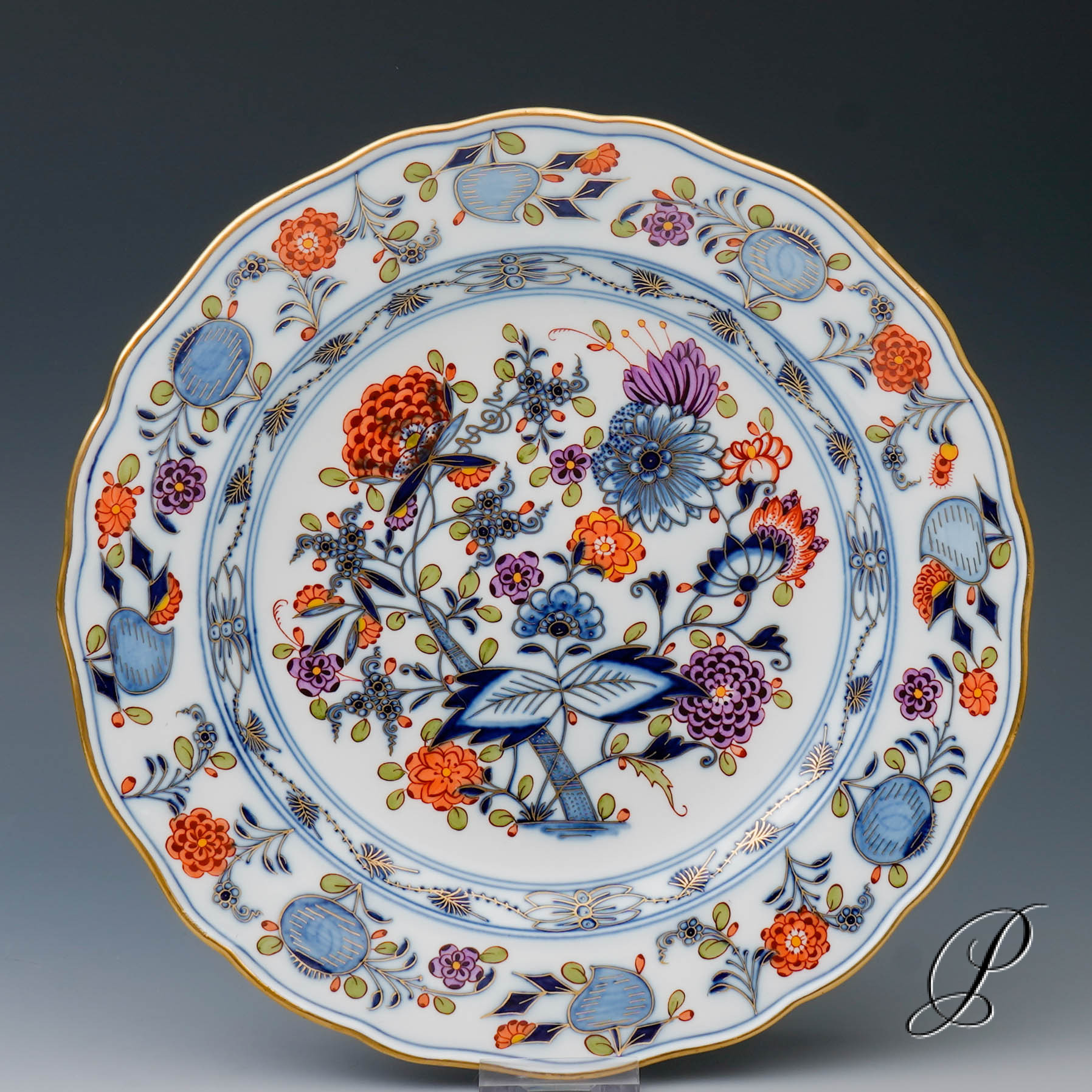 3 Speiseteller Meissen um 1860 Jhd. im Dekor buntes Zwiebelmuster – Bild 2