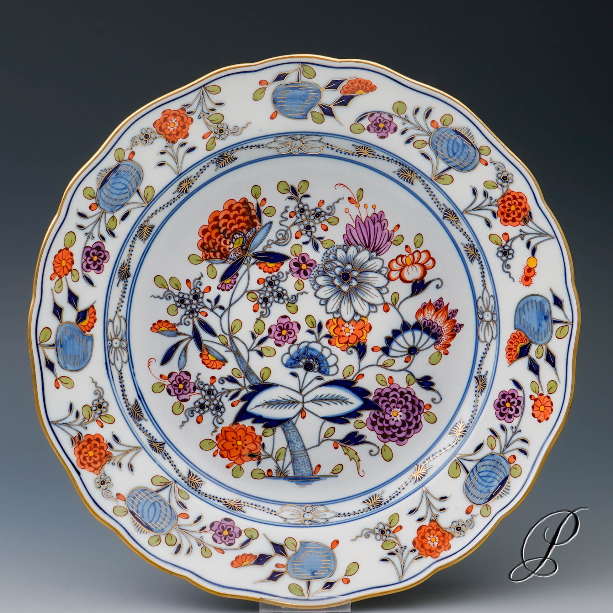 3 Speiseteller Meissen um 1860 Jhd. im Dekor buntes Zwiebelmuster – Bild 4