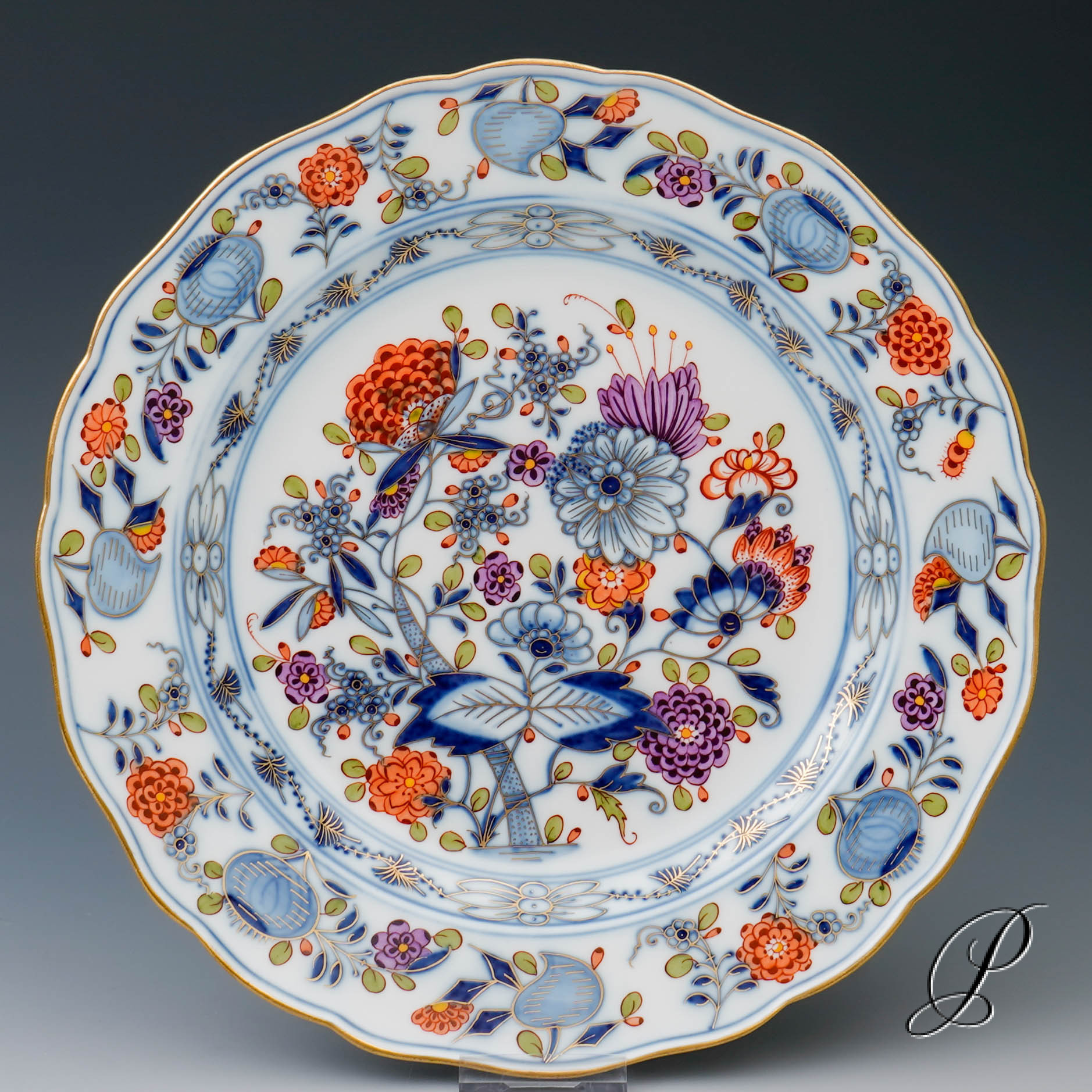 3 Speiseteller Meissen um 1860 Jhd. im Dekor buntes Zwiebelmuster – Bild 6