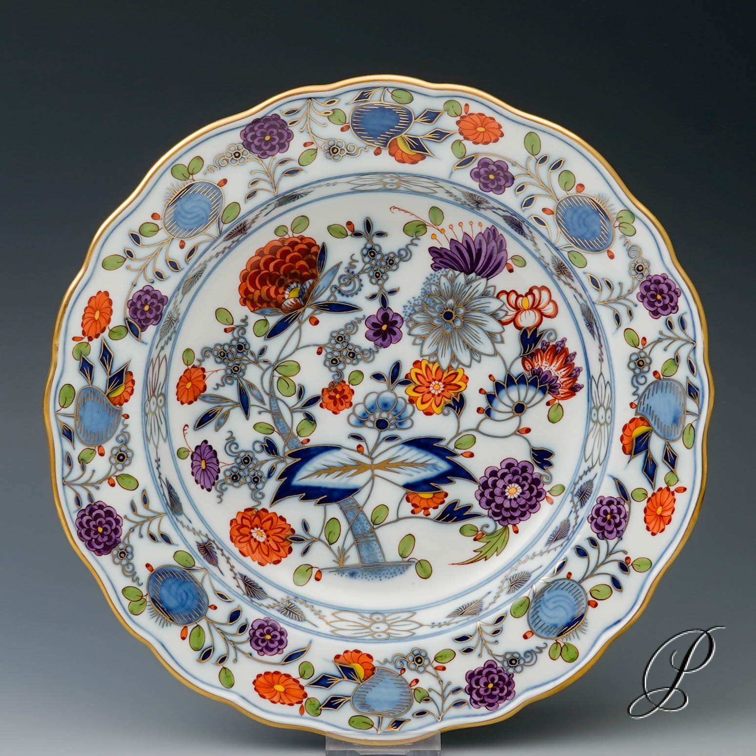 4 Suppenteller Meissen um 1860 Jhd. im Dekor buntes Zwiebelmuster – Bild 6