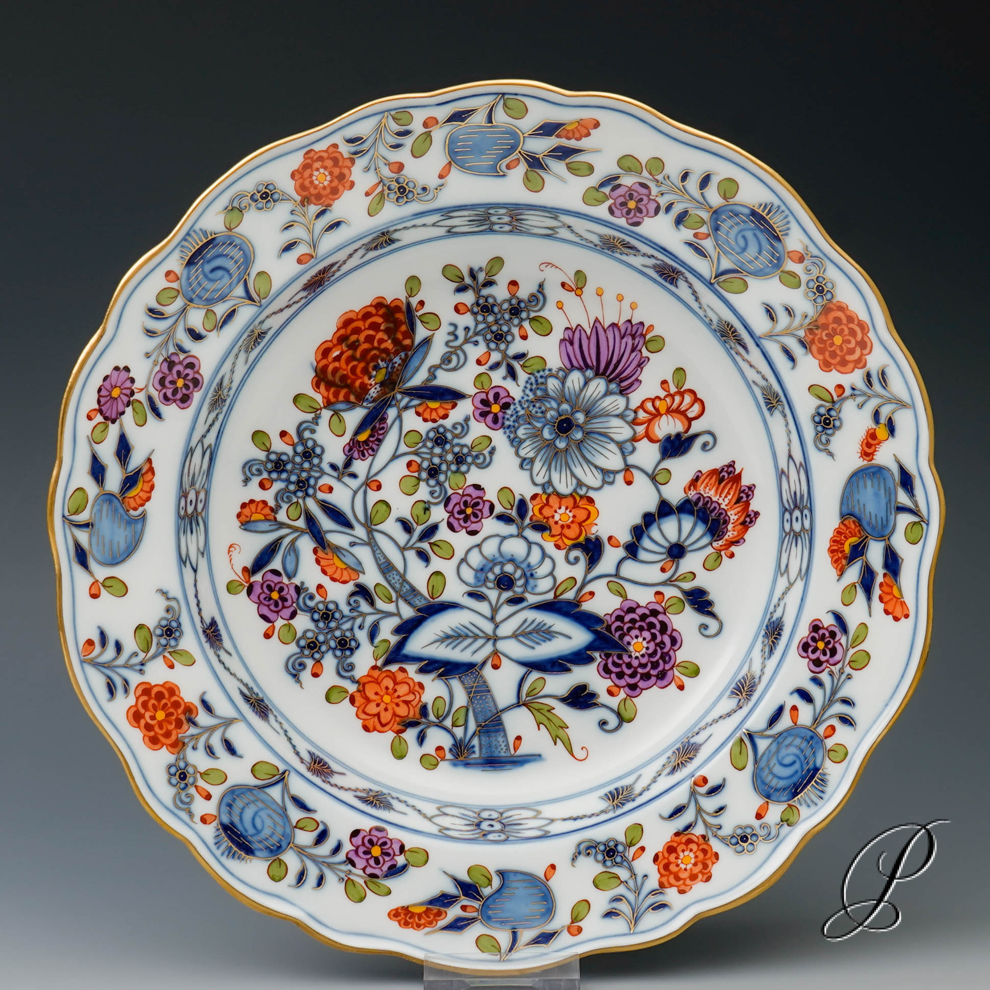 4 Suppenteller Meissen um 1860 Jhd. im Dekor buntes Zwiebelmuster – Bild 10