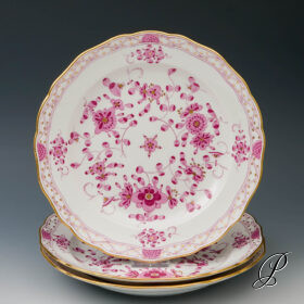 3 Speiseteller Meissen Knaufzeit um 1900 - reiche Indische Malerei purpur