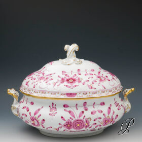 große Terrine Meissen Knaufzeit um 1900 Jhd. - reiche Indische Malerei purpur