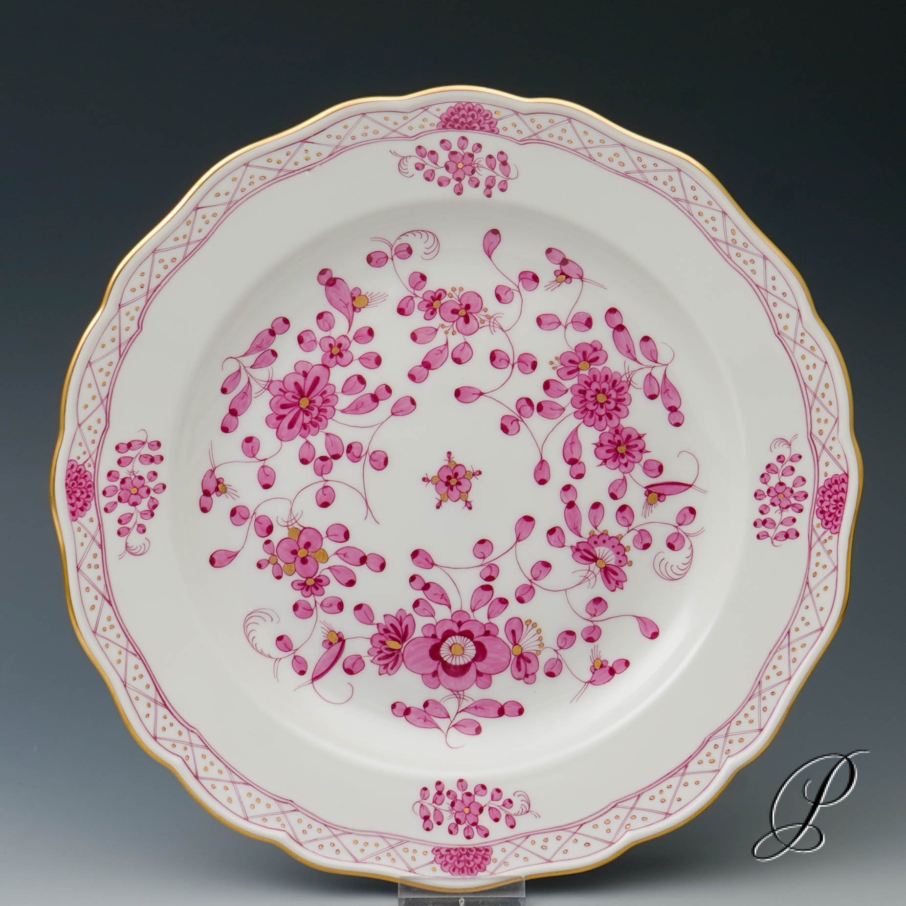 Speiseteller Meissner Porzellan 1.Wahl reiche Indische Malerei