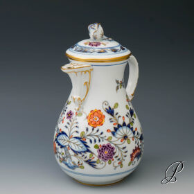 selten!!! Kaffeekanne Meissen buntes Zwiebelmuster