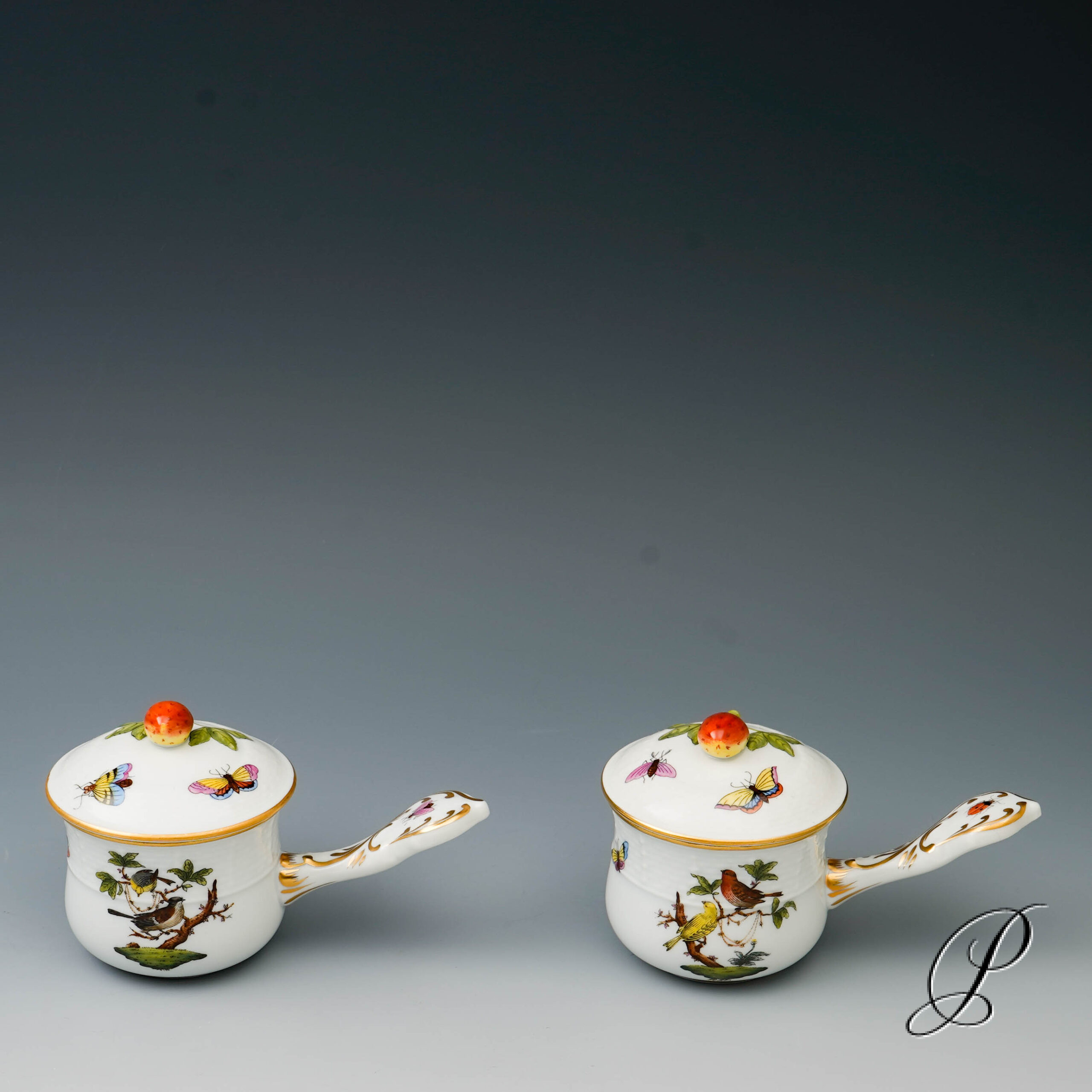 2 Creme Brulee oder auch Bouillontassen Herend Rothschild