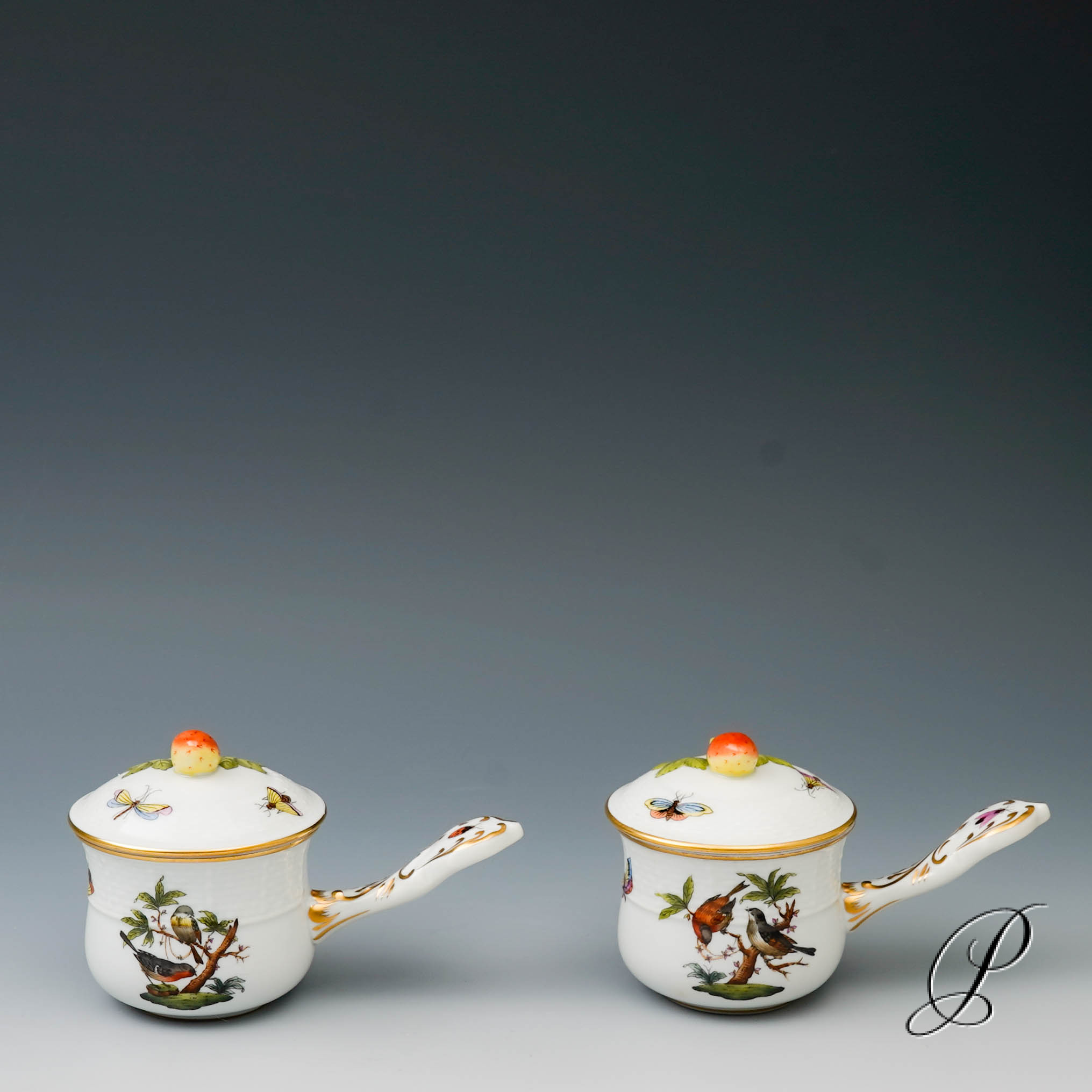 2 Creme Brulee oder auch Bouillontassen Herend Rothschild