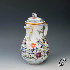 selten!!! Kaffeekanne Meissen 1.Wahl buntes Zwiebelmuster