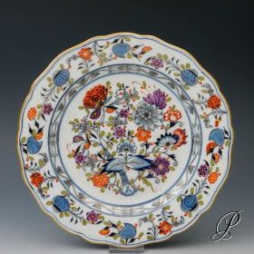 Speiseteller Meissen Knaufzeit um 1900 Jhd. buntes Zwiebelmuster