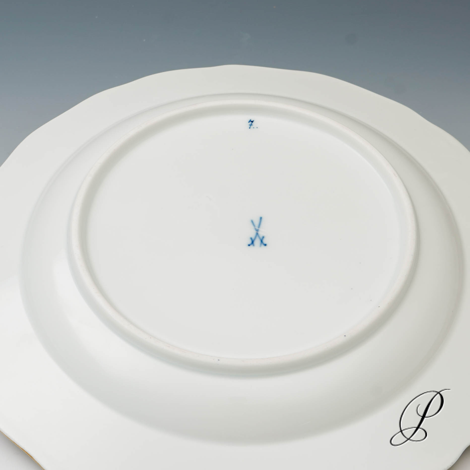 Speiseteller Meissen Knaufzeit um 1900 Jhd. buntes Zwiebelmuster – Bild 4