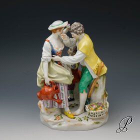 große Figurengruppe Meissen 1.Wahl von Victor Acier "Gärtnergruppe"