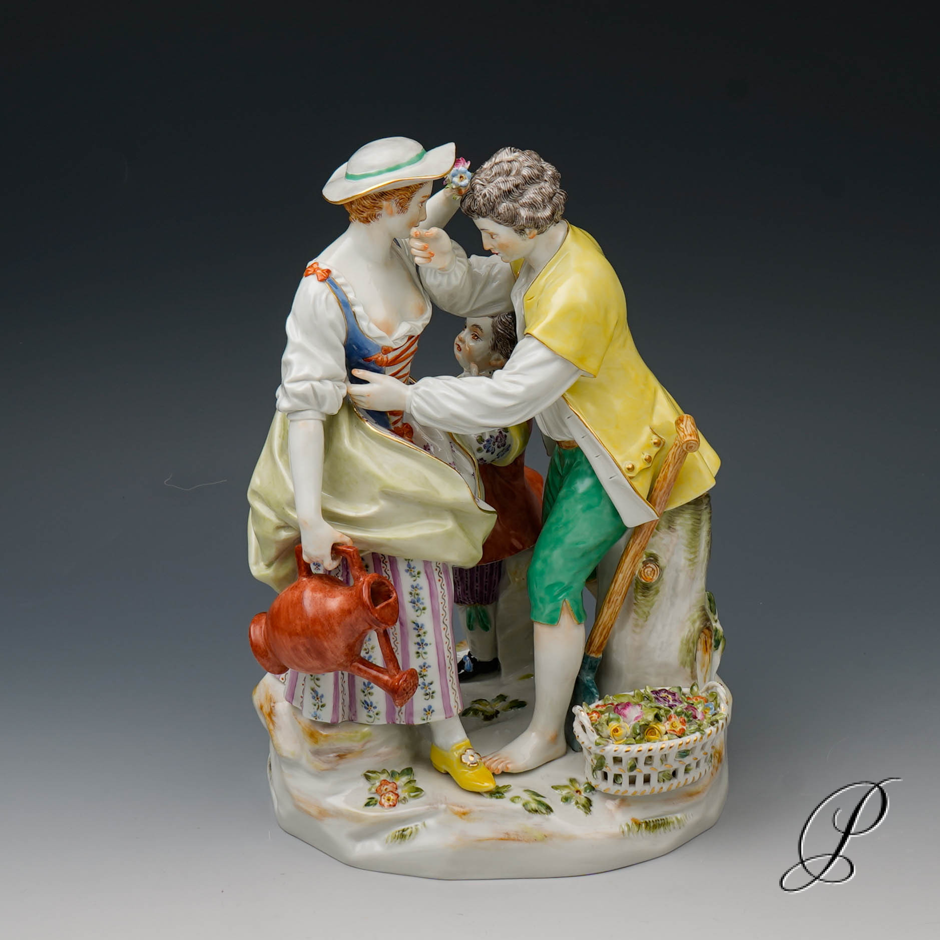 große Figurengruppe Meissen 1.Wahl von Victor Acier "Gärtnergruppe" NP# 12988,- EUR