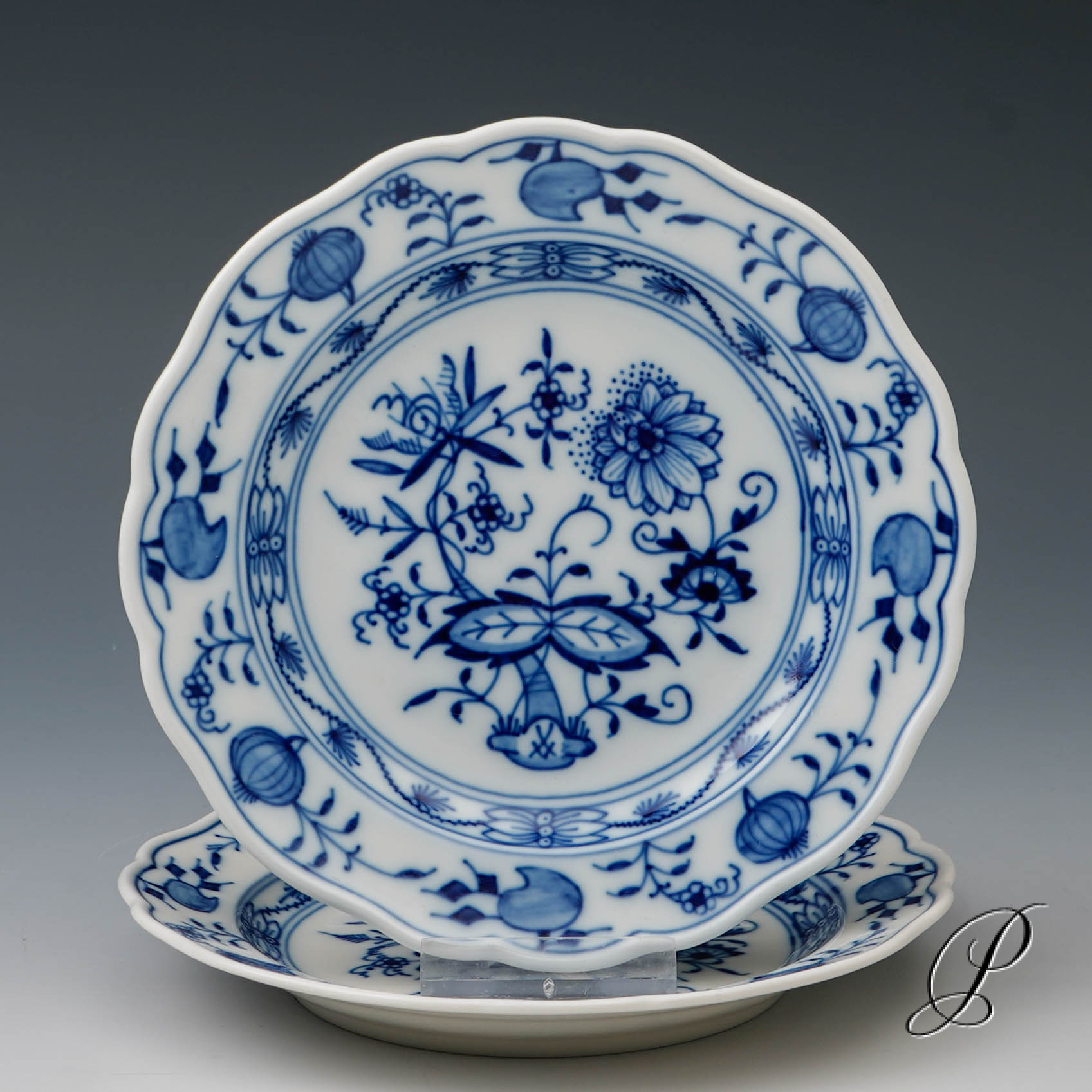 2 Dessertteller Meissen im Dekor Zwiebelmuster