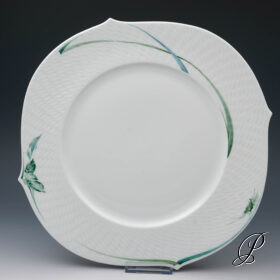 Kuchenplatte Meissen 1.Wahl Wellenspiel  im Dekor Waldflora mit Insekten