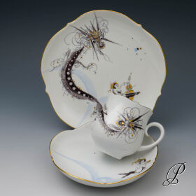 Kaffeegedeck Meissen Dekor Drachenmelodie von Prof. Heinz Werner