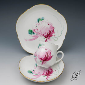 Kaffeegedeck Meissen Dekor Chrysantheme von Prof. Heinz Werner