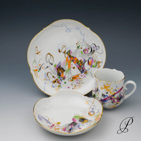 Kaffeegedeck Meissen Dekor Karneval von Prof. Heinz Werner