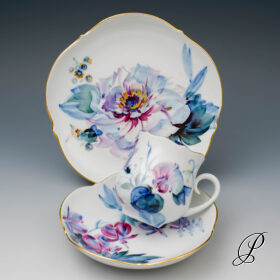 Kaffeegedeck Meissen Dekor Blumenmalerei von Prof. Heinz Werner