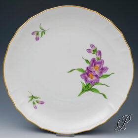 Kuchenschale Meissen 1.Wahl Blume1 - naturalistisch gemalt
