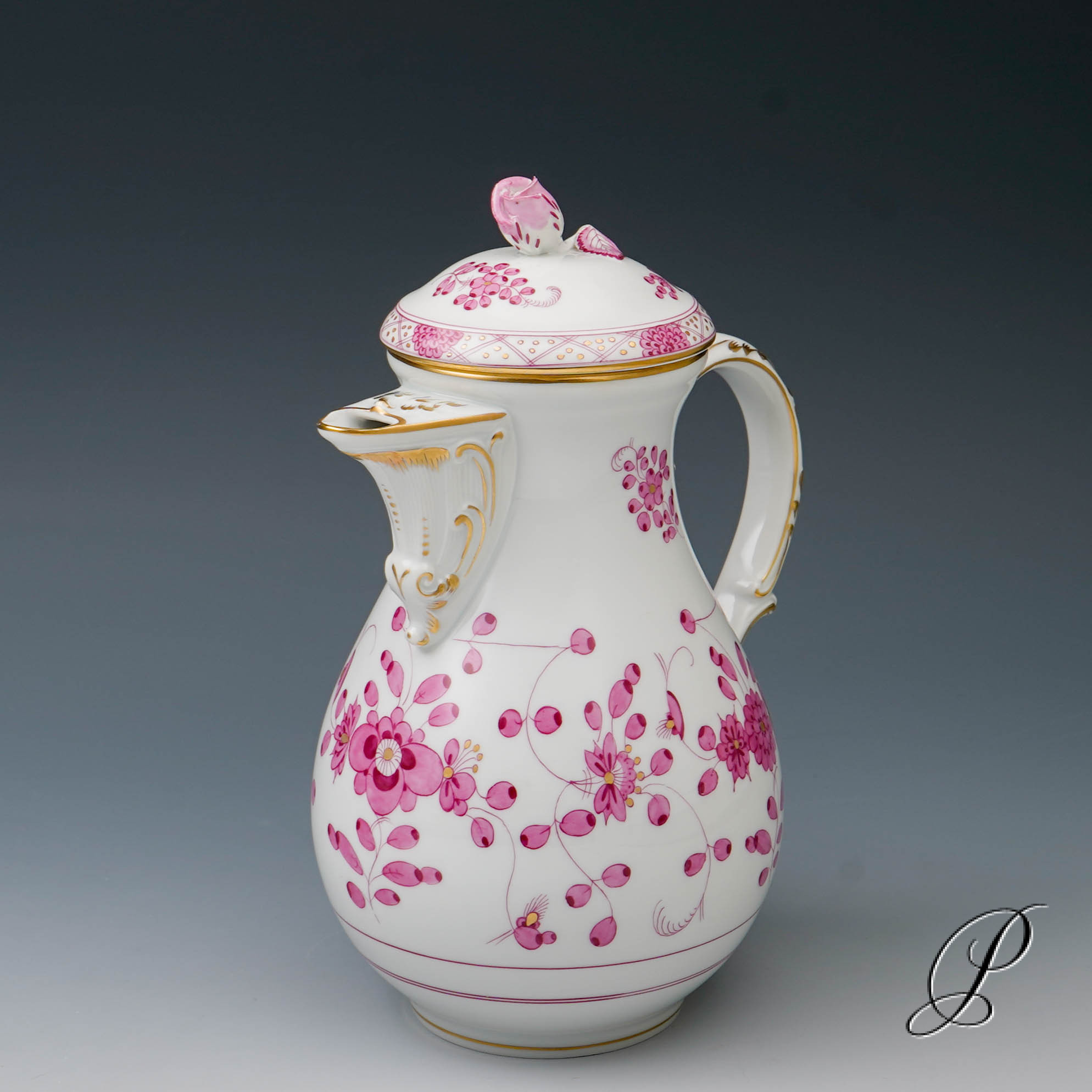 Kaffeekanne Meissen 1.Wahl "reiche Indische Malerei purpur"