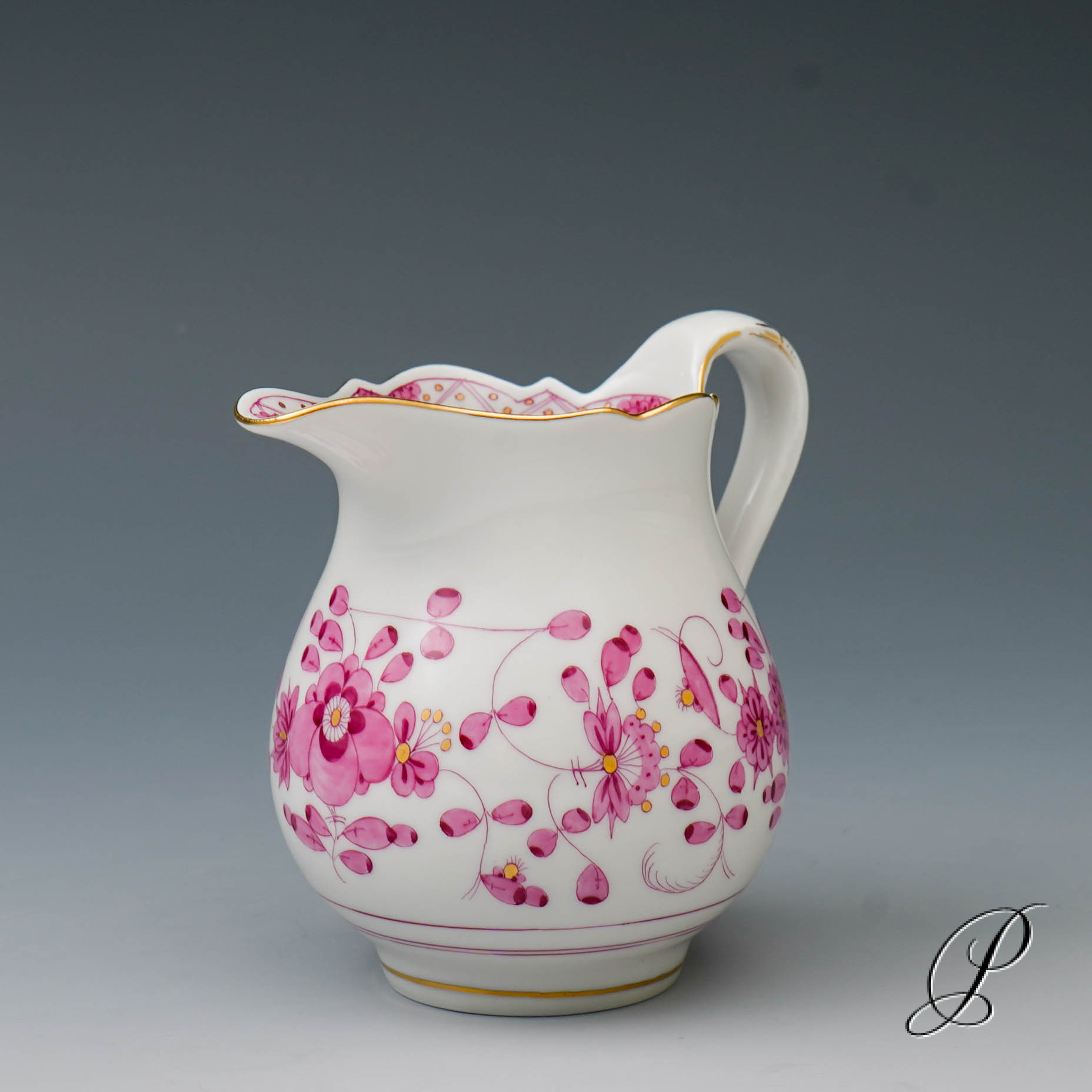 Sahnekännchen Meissen 1.Wahl reiche Indische Malerei purpur NP# 410,- EUR