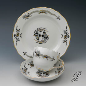 Kaffeegedeck  Meissen 1.Wahl Reicher Drache schwarz NP# 996,- EUR