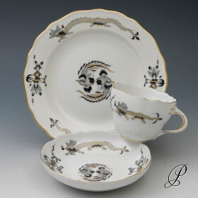 Kaffeegedeck  Meissen 1.Wahl Reicher Drache schwarz NP# 996,- EUR