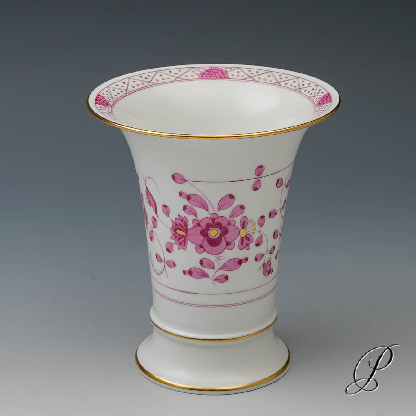 Vase Meissen 1.Wahl reiche Indische Malerei purpur NP# 480,- EUR