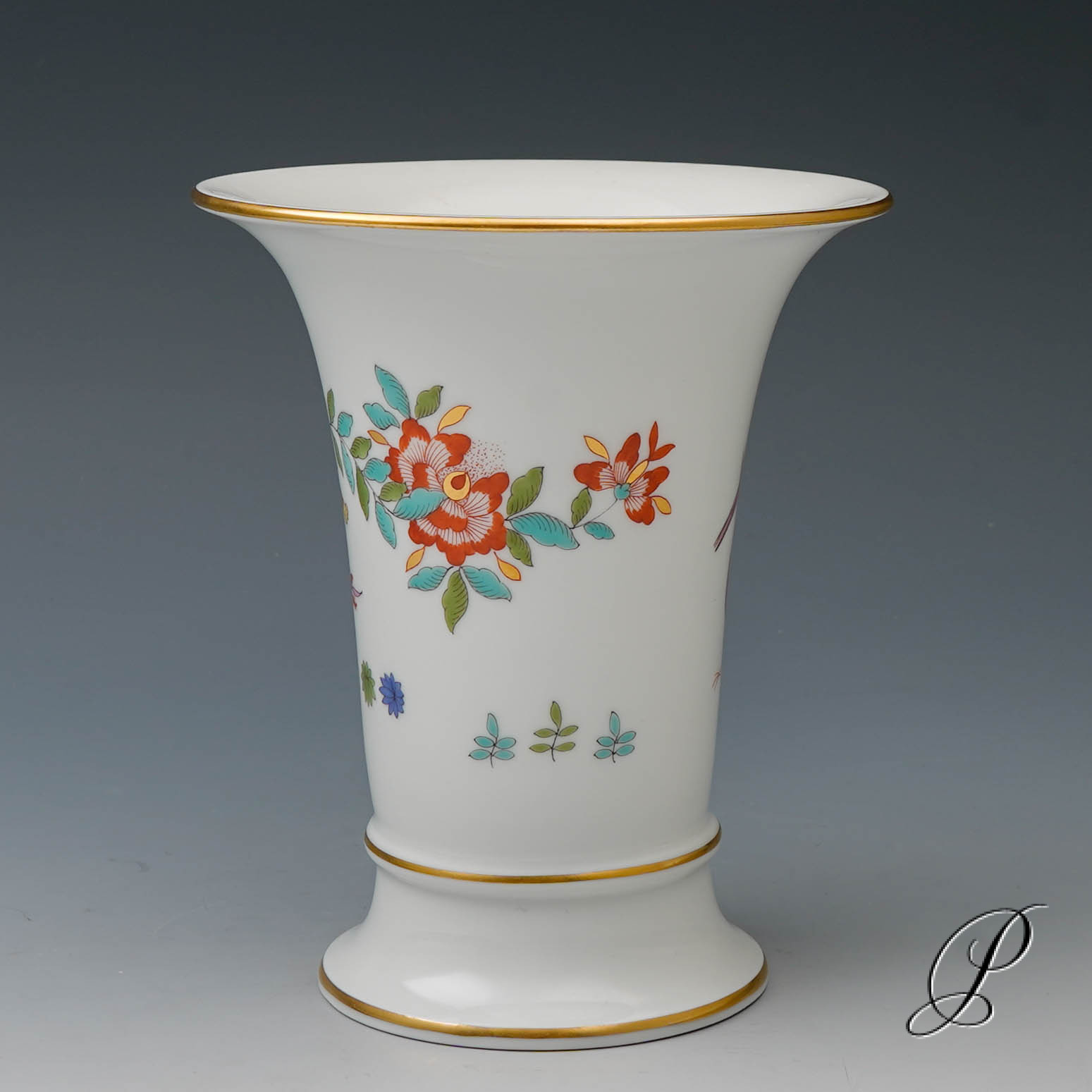 Vase Meissen 1.Wahl im Dekor Chinesicher Drache und Storch – Bild 7