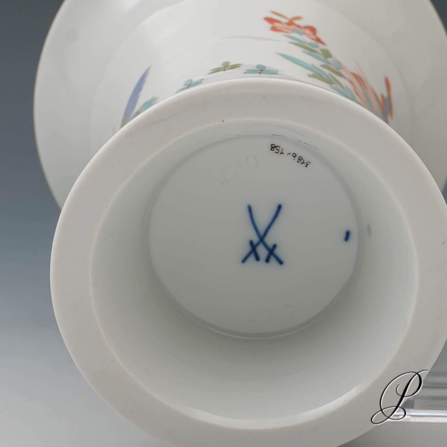 Vase Meissen 1.Wahl im Dekor Chinesicher Drache und Storch – Bild 9