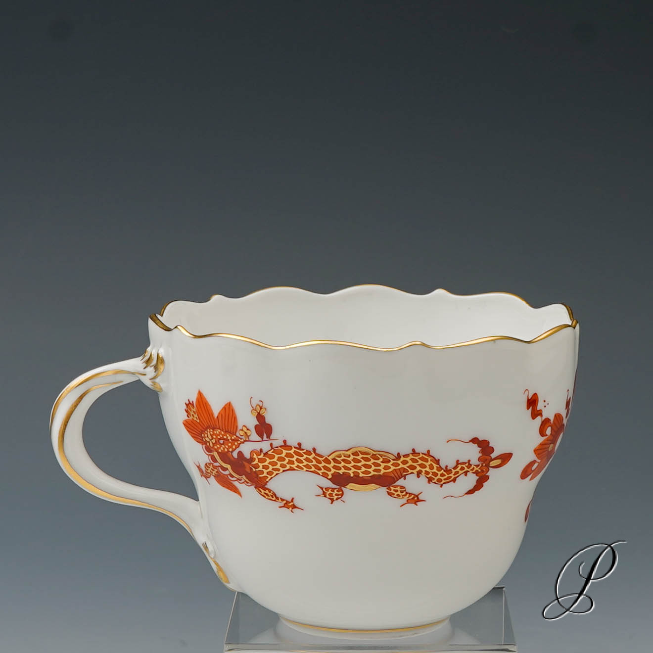 Kaffeegedeck Meissen 1.Wahl reicher Drache rot NP# 937,- EUR – Bild 11