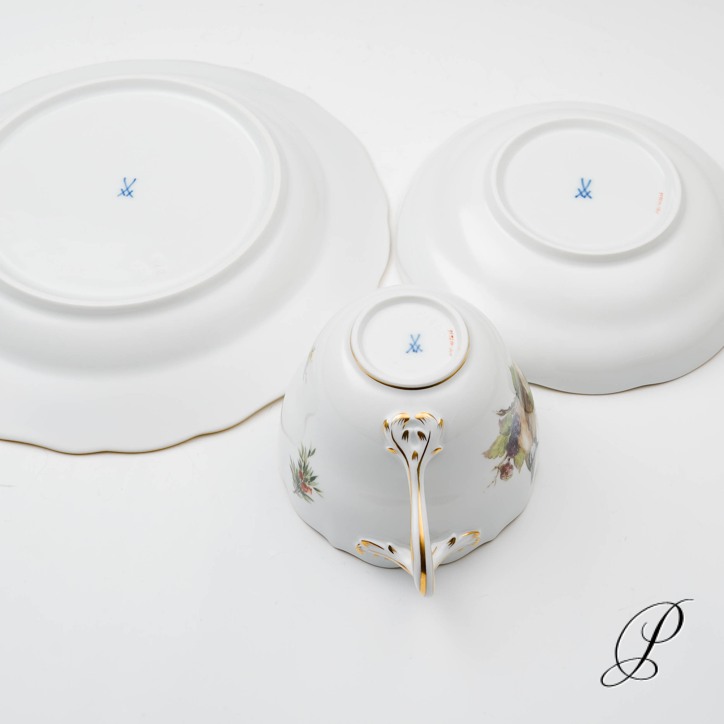 Traumhaftes Kaffeegedeck Meissen 1.Wahl mit Vogelmalerei NP# 1670,- EUR – Bild 15