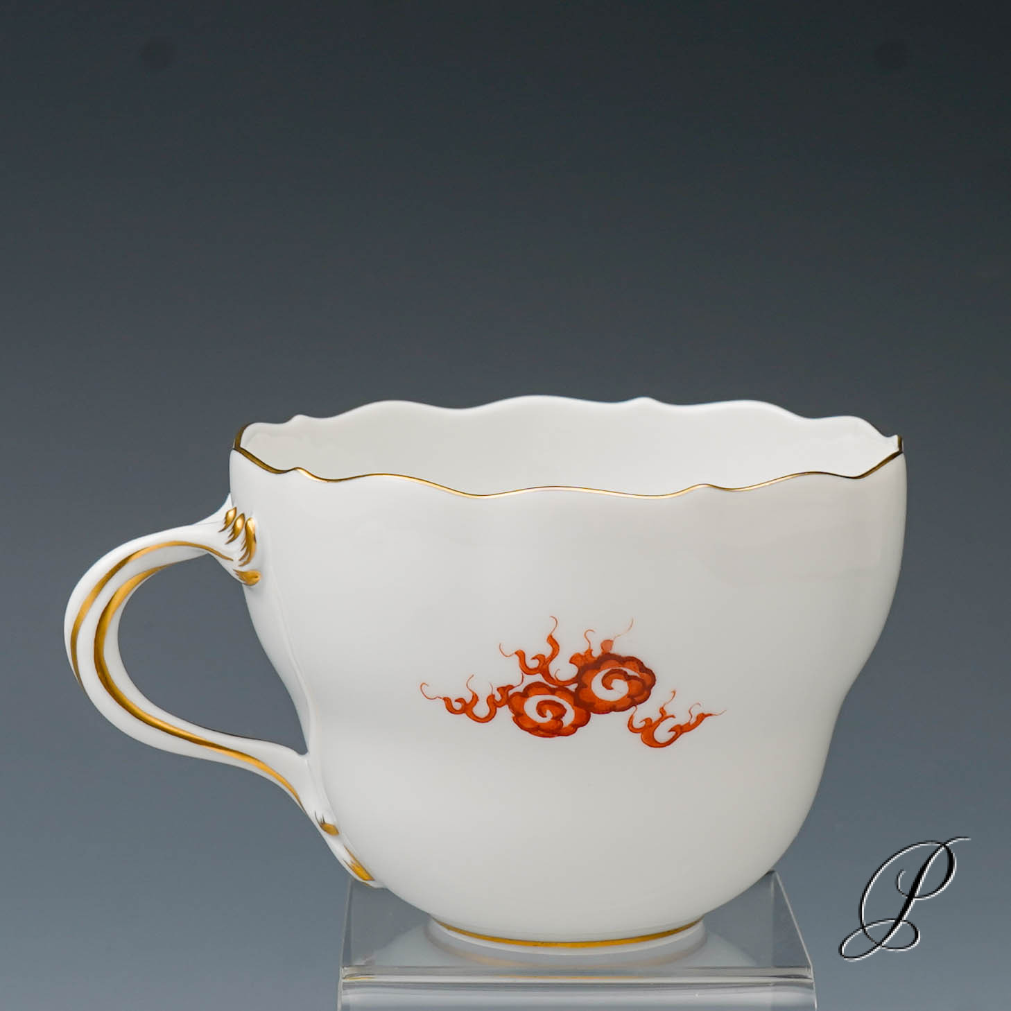 Kaffeegedeck Meissen 1.Wahl Mingdrache Rot mit Goldrand – Bild 13