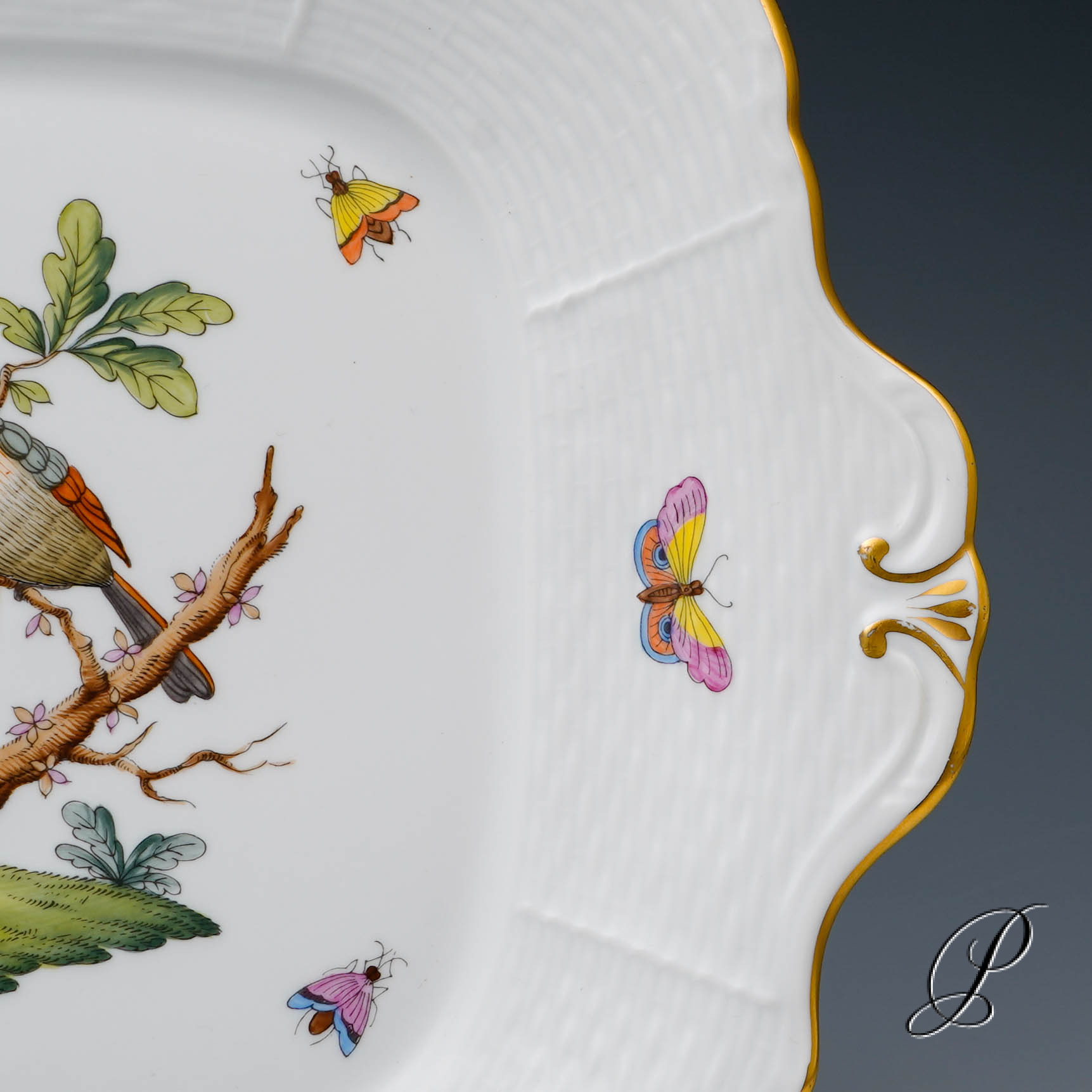 Kuchenplatte Herend im Dekor Rothschild – Bild 6