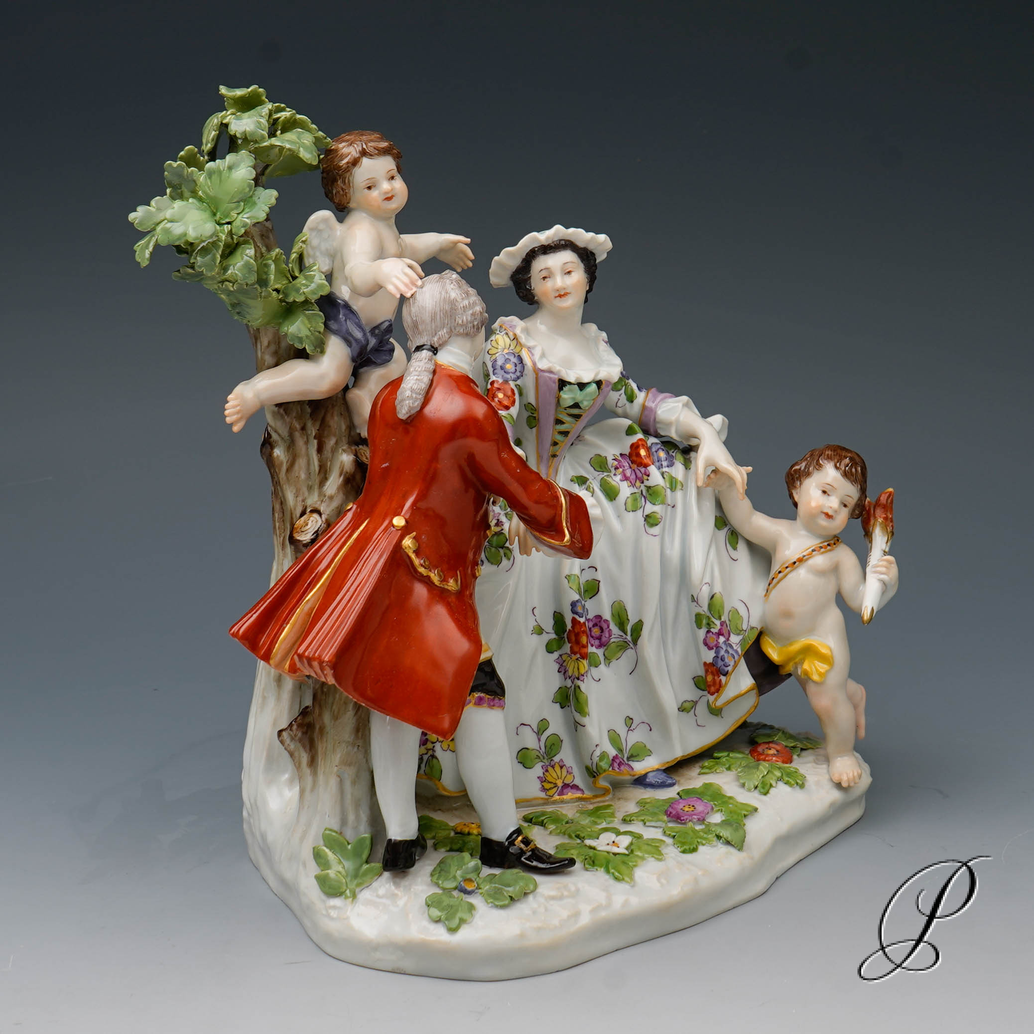 Figurengruppe Meissen 1.Wahl Knaufzeit um 1900 Jhd. "die Verlobung" – Bild 11