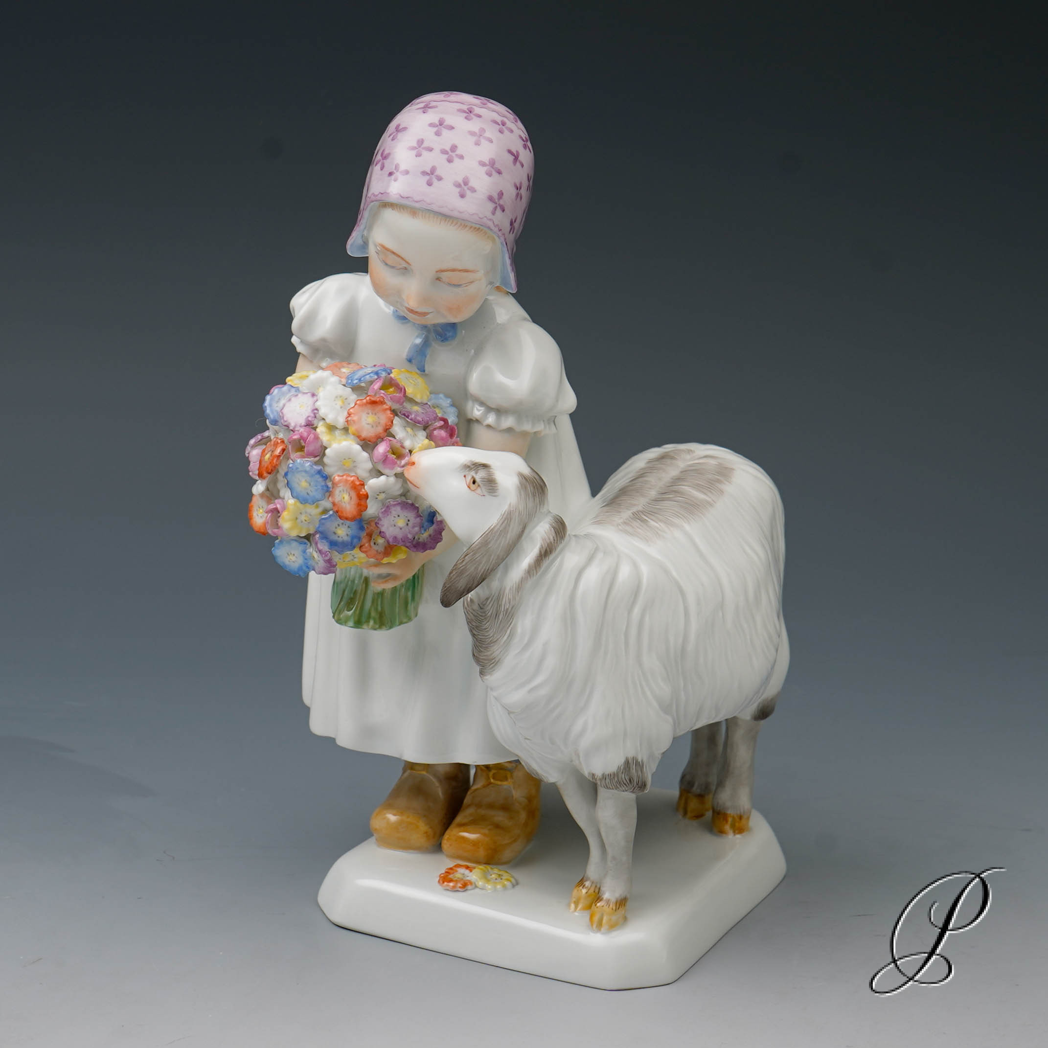 Mädchen mit Schaf Meissen von Max Bochmann