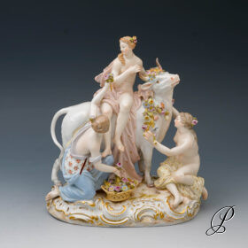 große Figurengruppe Meissen 1.Wahl um 1890 Jhd.  "Europa auf dem Stier"