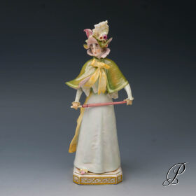 sehr seltene Figur Meissen "Dame mit Schirm" von Robert Schirmer