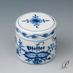 Gewürzdose "Pfeffer" Meissen 1.Wahl im Dekor Zwiebelmuster