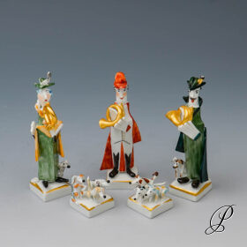 Meissen Figur 1.Wahl "Parforcejäger mit Hundemeute" von Peter Strang